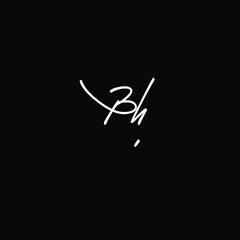 Initial Letter Bh handwriting logo hand drawn template vector