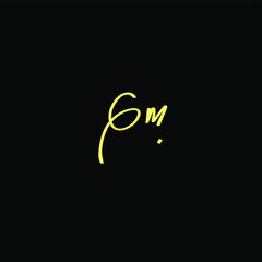 Initial Letter Gm handwriting logo hand drawn template vector