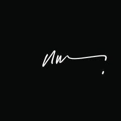 Initial Letter nw handwriting logo hand drawn template vector