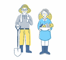 農家のシニア夫婦