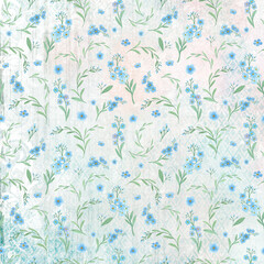 Fototapeta premium Pattern with forget-me-nots on a vintage background.