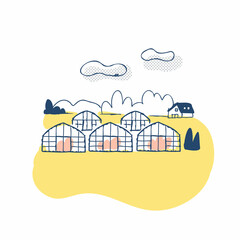 ビニールハウスが並んでいる光景