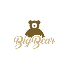 big bear character logo design