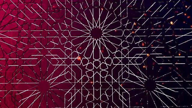 3d render of black and red curtain with arabesque style, Arabic islam culture, moroccan culture, eid concept