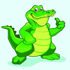 crocodile mascot cartoon in vector