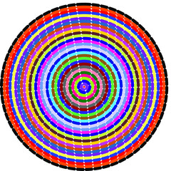 Abstract digital circles background, Abstract background with colorful circles and halftone effect.