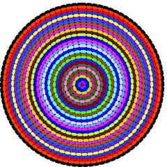 Abstract digital circles background, Abstract background with colorful circles and halftone effect.