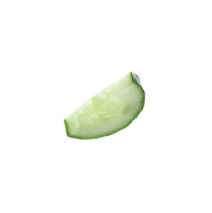Slice of fresh green cucumber isolated on white