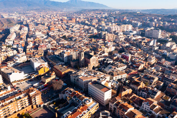 Fototapeta na wymiar Aerial photo of Granollers with view of residential buildings in daytime, Catalonia, Spain.