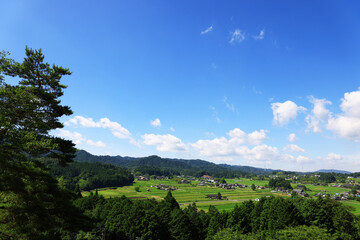 Fototapeta na wymiar 農村景観日本一展望所からの景観