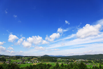 Fototapeta na wymiar 農村景観日本一展望所からの景観