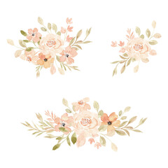 Obraz premium Watercolor floral arrangement collection