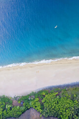Aerial drone above Kalalau Beach