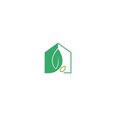 Eco house logo icon design illustration template