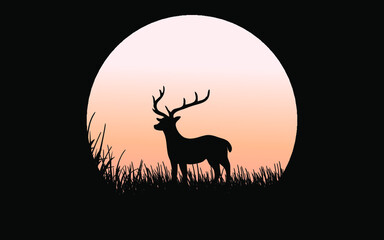silhouette of a deer