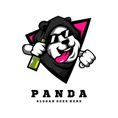 Panda Cartoon Mascot Logo Design Illustration