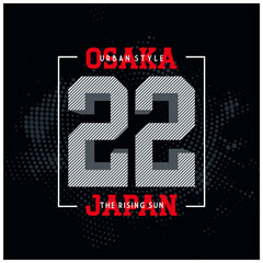 Osaka,japan typography t shirt graphic vector illustration