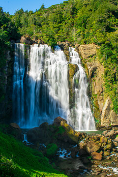 Stunning Marokopa falls located in Waikato, New Zealand