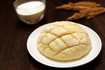 Melon bread, a sweet dessert bread that is a staple of Japan on the table