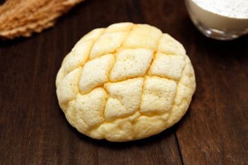 Melon bread, a sweet dessert bread that is a staple of Japan on the table
