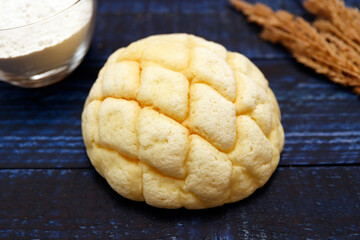 Melon bread, a sweet dessert bread that is a staple of Japan on the table