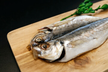 Dried horse mackerel on the table