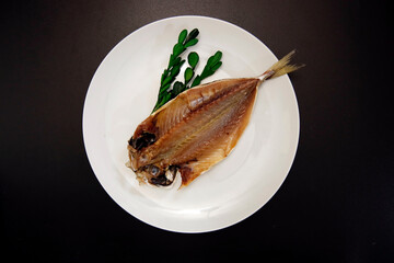 Dried horse mackerel on the table