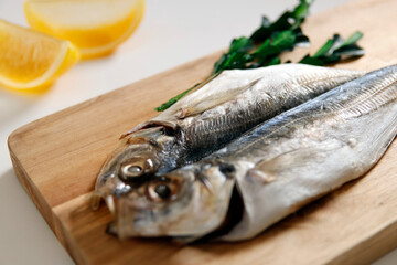 Dried horse mackerel on the table
