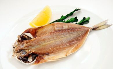 Dried horse mackerel on the table