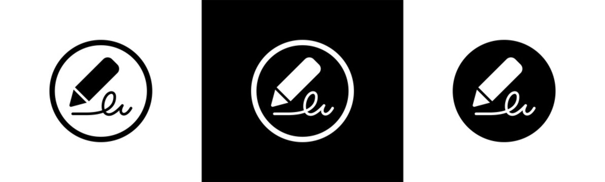 Signature pen icon. Pen and undersign, underwrite, ratify symbol. pen write sign, vector illustration