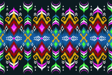 traditional ethnic geometric pattern background design for backgrounds carpet wallpaper clothes wrap fabric seamless embroidery style vector illustration 