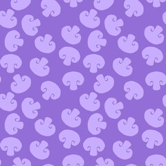 Mushrooms seamless champignons pattern for fabrics and wrapping paper and kids and kitchen