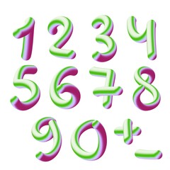 Set with numbers for stickers and cards and kids and shops and hobbies and school