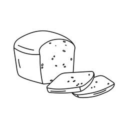 Loaf of bread in the doodle style. Vector illustration.