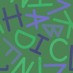 School seamless alphabet pattern for fabrics and textiles and packaging and kids and wrapping paper