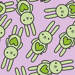 Cartoon kids rabbit print for new year gifts and Christmas wrapping paper and notebooks and Easter packaging