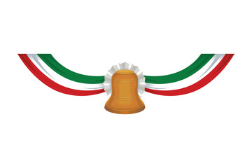 mexico flags and bell