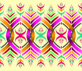 Obraz premium traditional ethnic geometric pattern background design for backgrounds carpet wallpaper clothes wrap fabric seamless embroidery style vector illustration