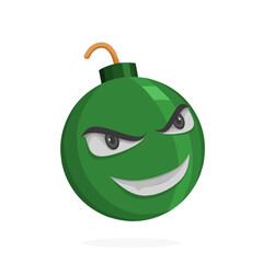 green bomb illustration with angry facial expression