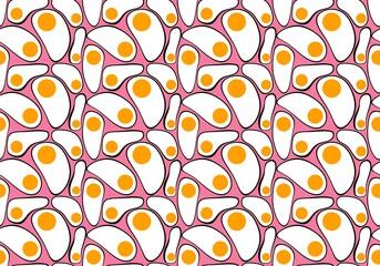 Fototapeta premium Breakfast seamless scrambled egg pattern for fabrics and kids and clothes and fabrics and wrapping paper and kitchen