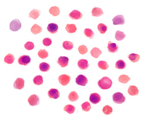 Watercolor painting decoration element dots dashs colorful artistic texture illustration