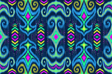 traditional ethnic geometric pattern background design for backgrounds carpet wallpaper clothes wrap fabric seamless embroidery style vector illustration