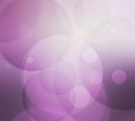 abstract of bubbles with purple light and bokeh background.
