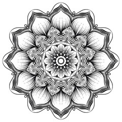 Coloring book patterns in mandala style for Henna, Mehndi, tattoos, decorative ornaments in ethnic oriental style page.