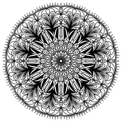 Coloring book patterns in mandala style for Henna, Mehndi, tattoos, decorative ornaments in ethnic oriental style page.