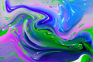 Fantasy Liquid Dreams. Colorful Light Beautiful Vibrant Radiance Digital Abstract