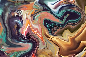 Fantasy Liquid Dreams. Colorful Light Beautiful Vibrant Radiance Digital Abstract