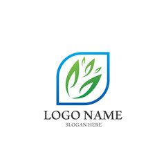 Logos of green Tree leaf ecology