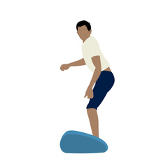 Fototapeta na wymiar Vector illustration with summer vacation as a motif ( Man surfing )