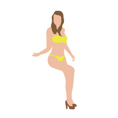 Vector illustration with summer vacation as a motif ( Woman in swimsuit )